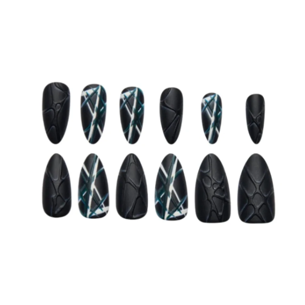 Designer Nails High Quality Black White Gary Gagliani Stiletto Press On Nail Kit